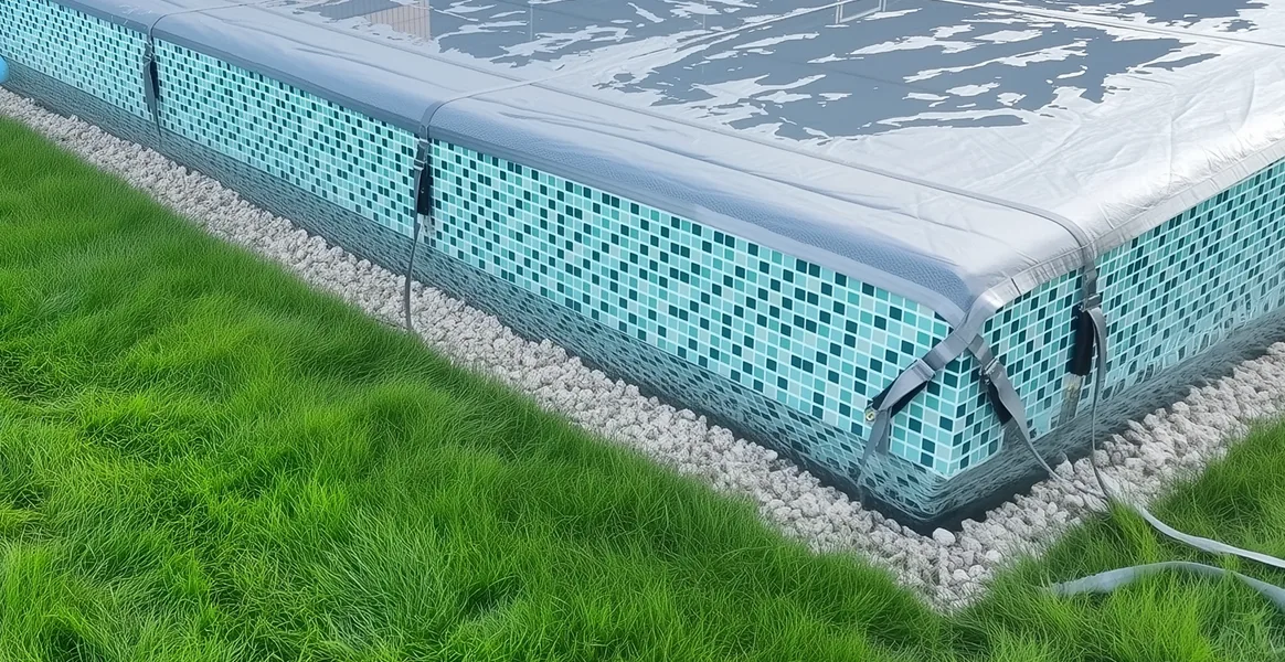 Покрывало для бассейна под снегом — защита зимой в Сыктывкаре